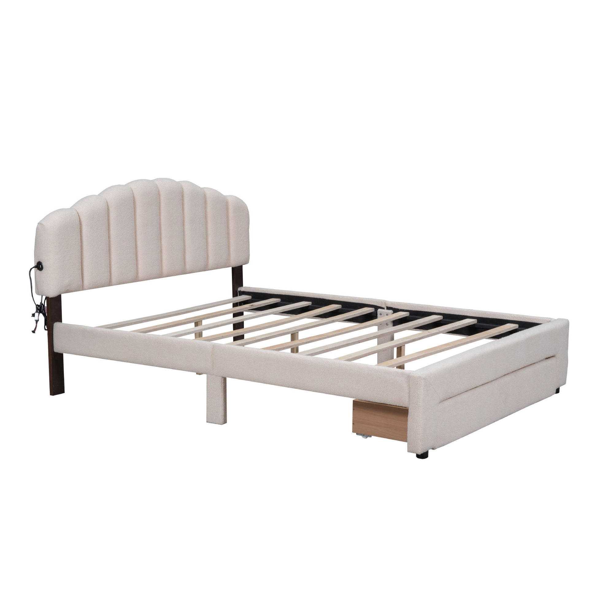 Upholstered Platform Bed With Drawer - The Sleep Loft - Online Mattress Showroom NYC