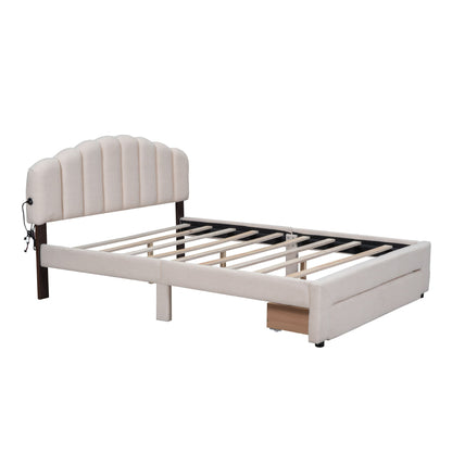 Upholstered Platform Bed With Drawer - The Sleep Loft - Online Mattress Showroom NYC