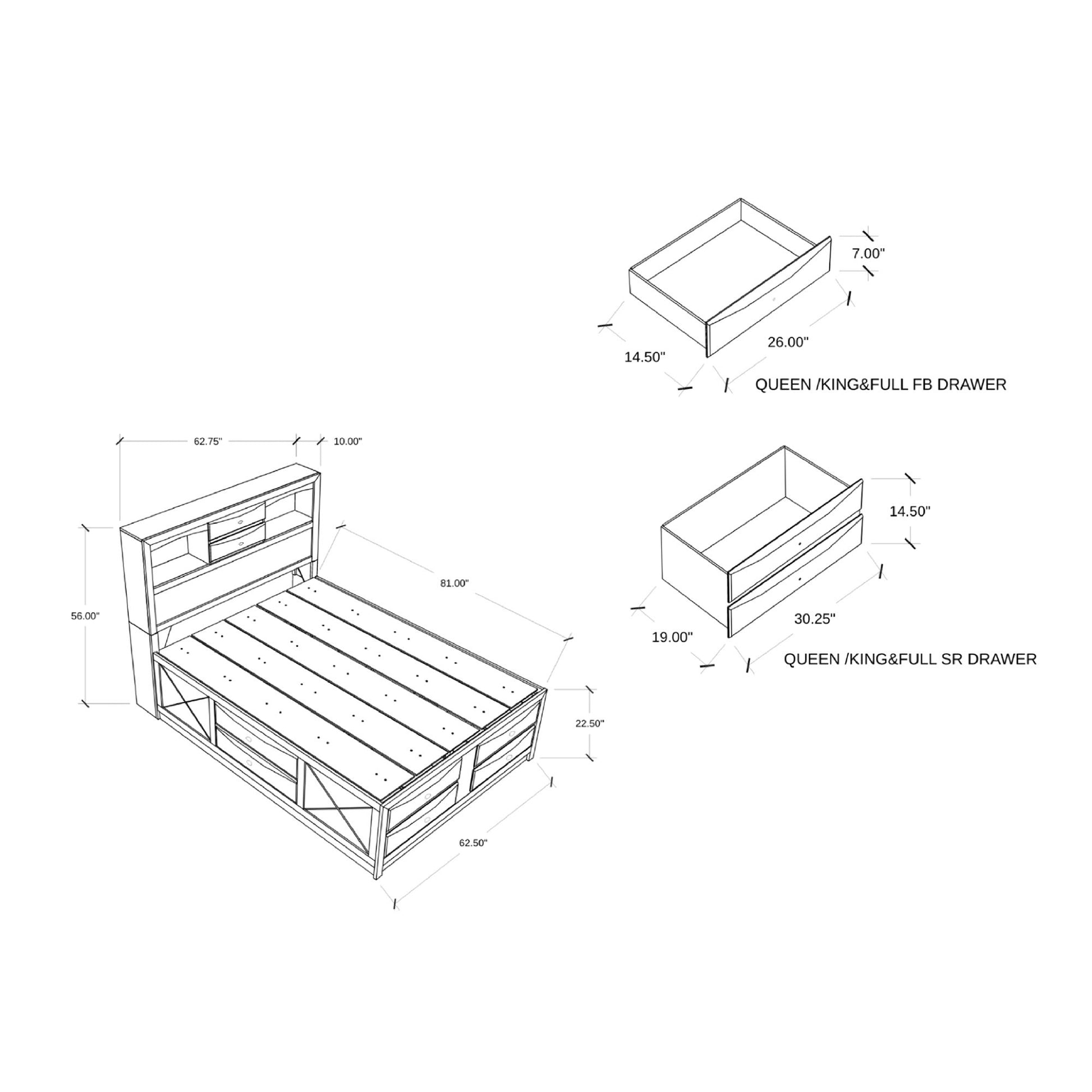 Lucille - Bed With Storage And Bookcase Headboard - The Sleep Loft - Online Mattress Showroom NYC