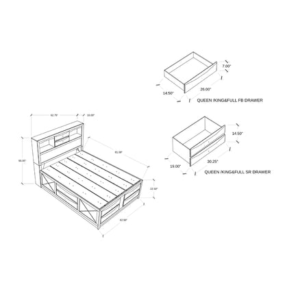 Lucille - Bed With Storage And Bookcase Headboard - The Sleep Loft - Online Mattress Showroom NYC
