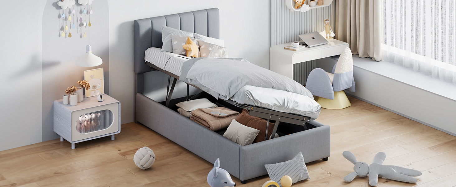 Upholstered Platform Bed With A Hydraulic Storage System - The Sleep Loft - Online Mattress Showroom NYC