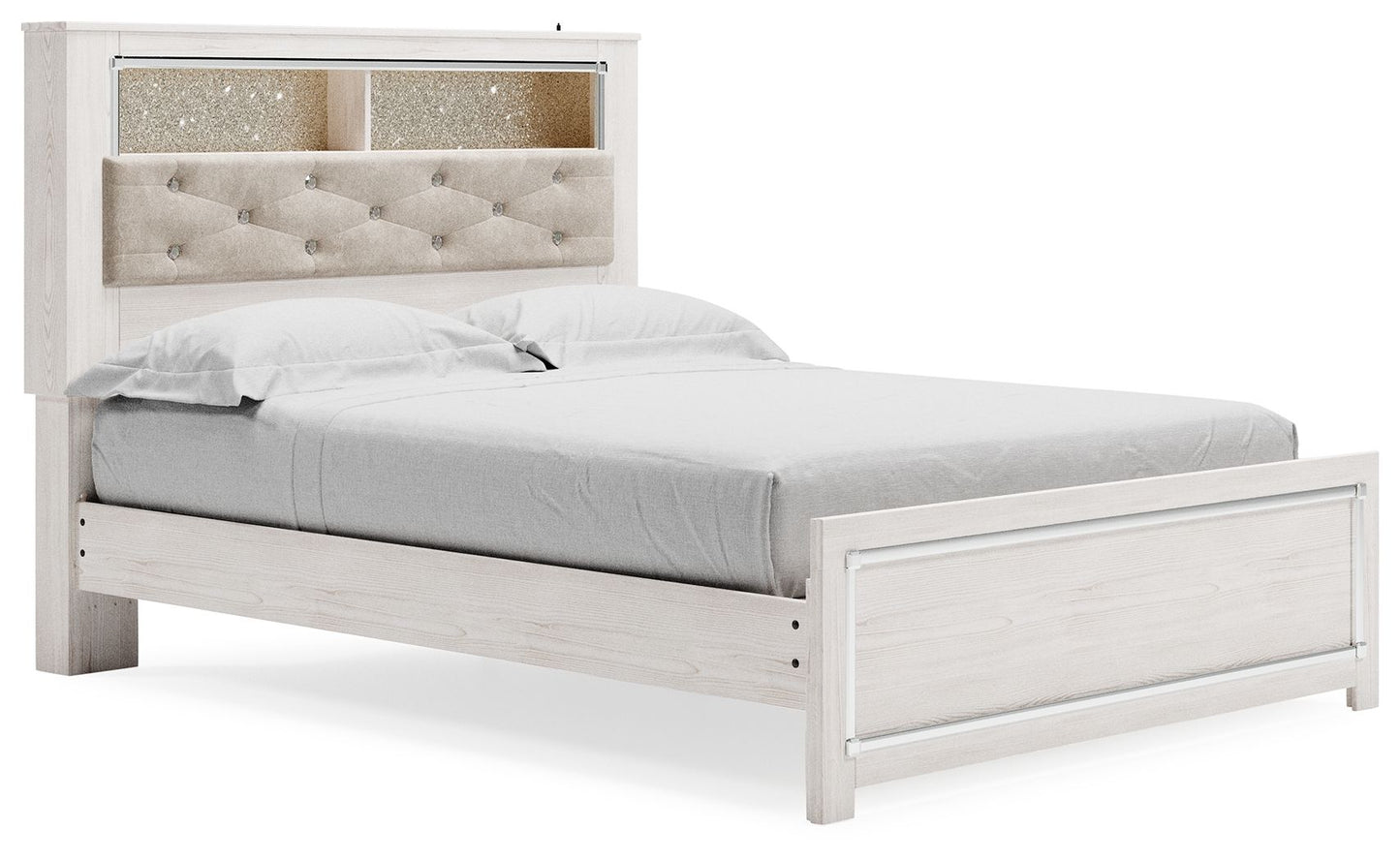 Altyra - Queen Panel Bookcase Bed With Roll Slats - White - The Sleep Loft - Online Mattress Showroom NYC