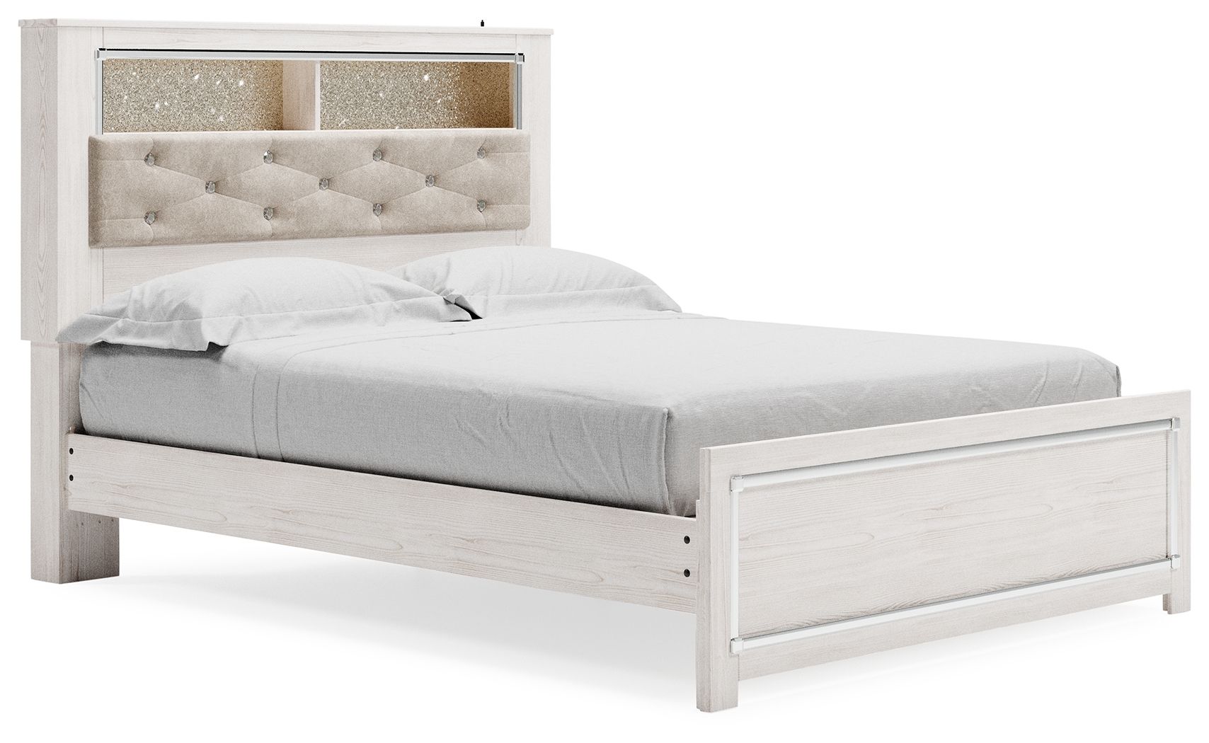 Altyra - Queen Panel Bookcase Bed With Roll Slats - White - The Sleep Loft - Online Mattress Showroom NYC