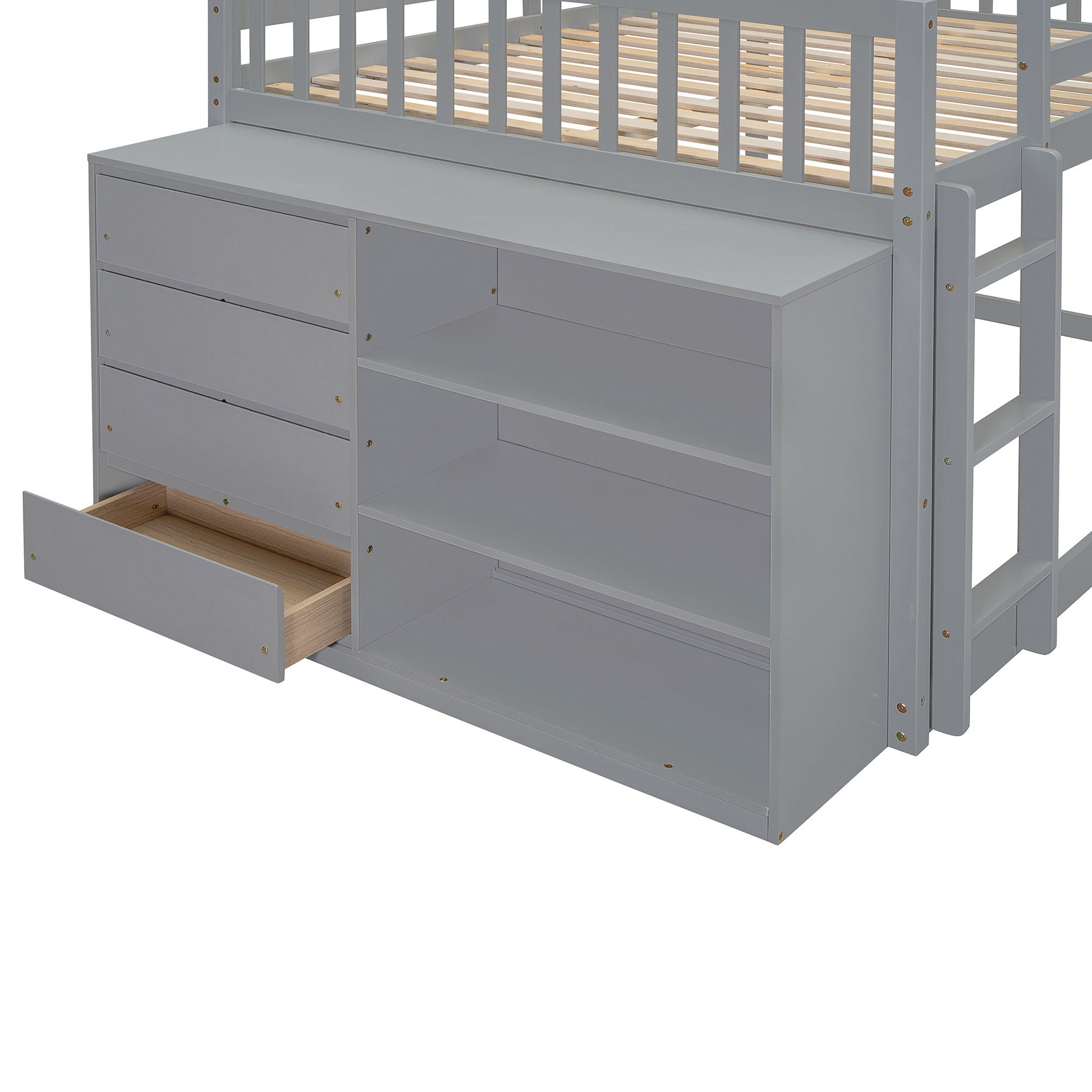 Bunk Bed With 4 Drawers And 3 Shelves - The Sleep Loft - Online Mattress Showroom NYC