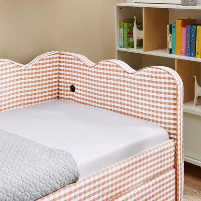 Gingham Daybed With USB Charging Port, Wave-Shaped Design - The Sleep Loft - Online Mattress Showroom NYC