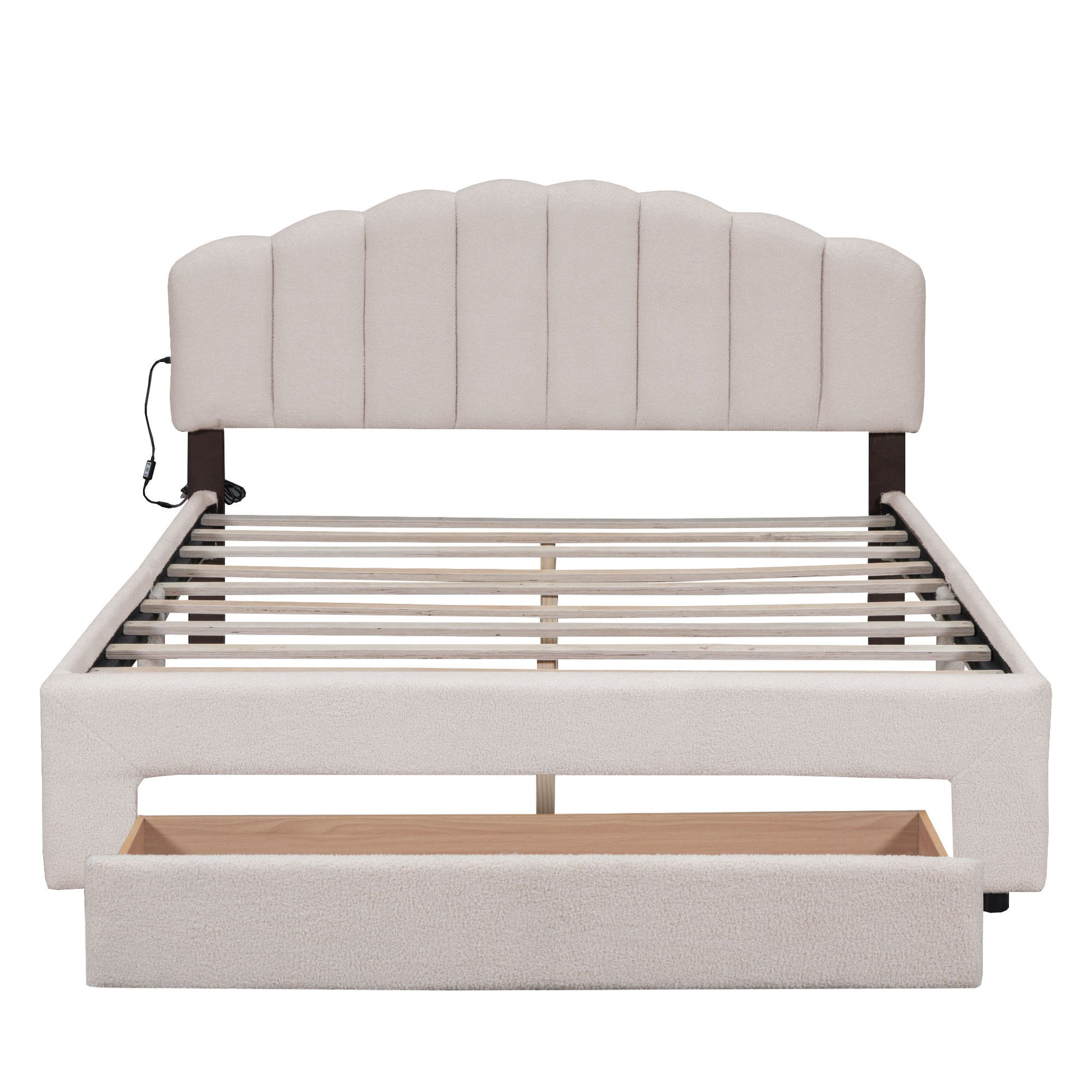Upholstered Platform Bed With Drawer - The Sleep Loft - Online Mattress Showroom NYC