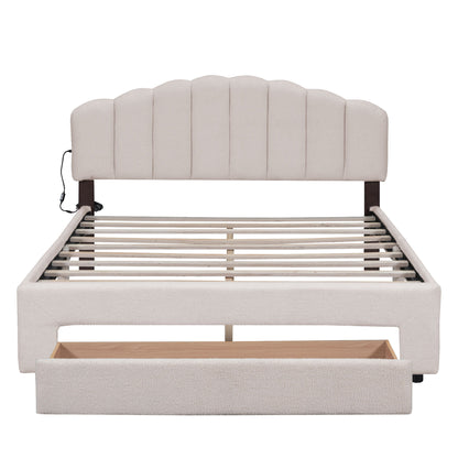 Upholstered Platform Bed With Drawer - The Sleep Loft - Online Mattress Showroom NYC