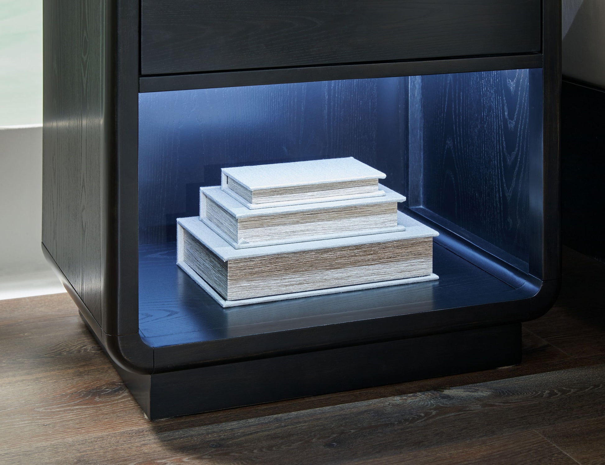 Rowanbeck - One Drawer Night Stand - Black - The Sleep Loft - Online Mattress Showroom NYC