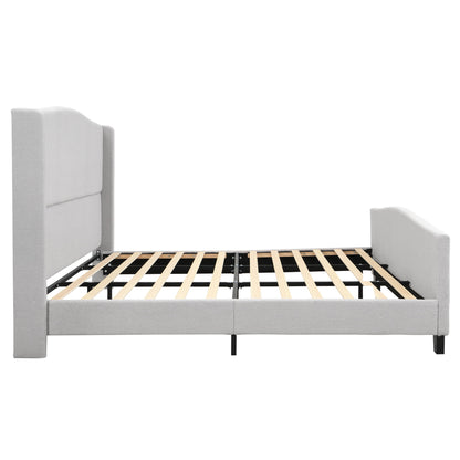 Platform Bed Frame With Tall Headboard And High Footboard