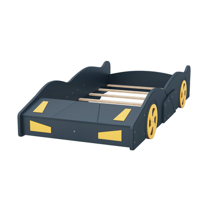 Race Car Shaped Platform Bed With Wheels And Storage - The Sleep Loft - Online Mattress Showroom NYC