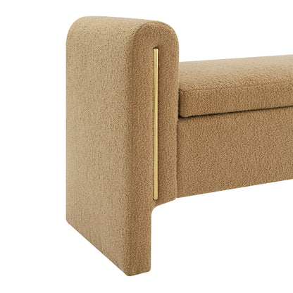 Modern Teddy Upholstered Large Bed End Bench With Arms And Storage - The Sleep Loft - Online Mattress Showroom NYC