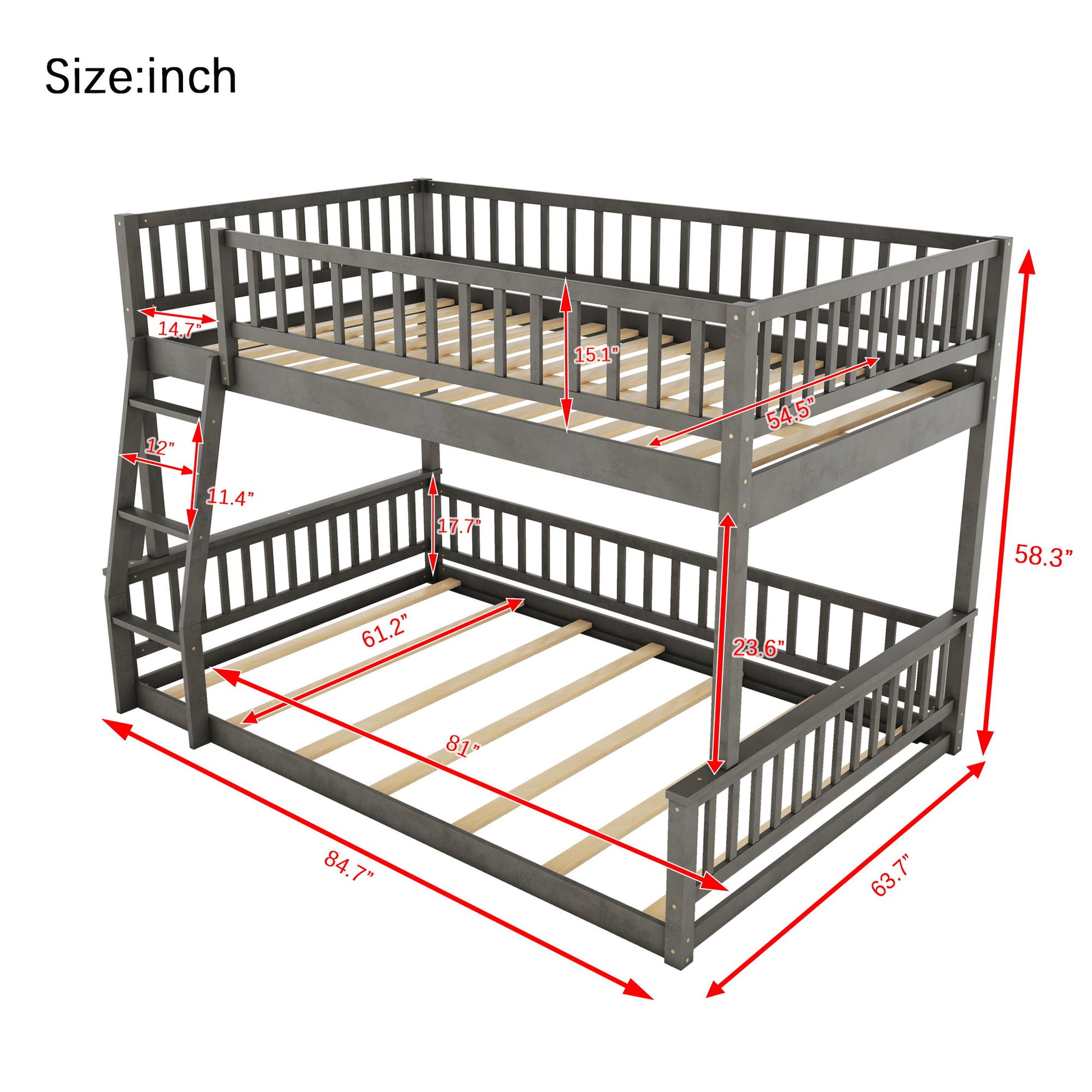 Bunk Bed With Ladder And Guardrails - The Sleep Loft - Online Mattress Showroom NYC