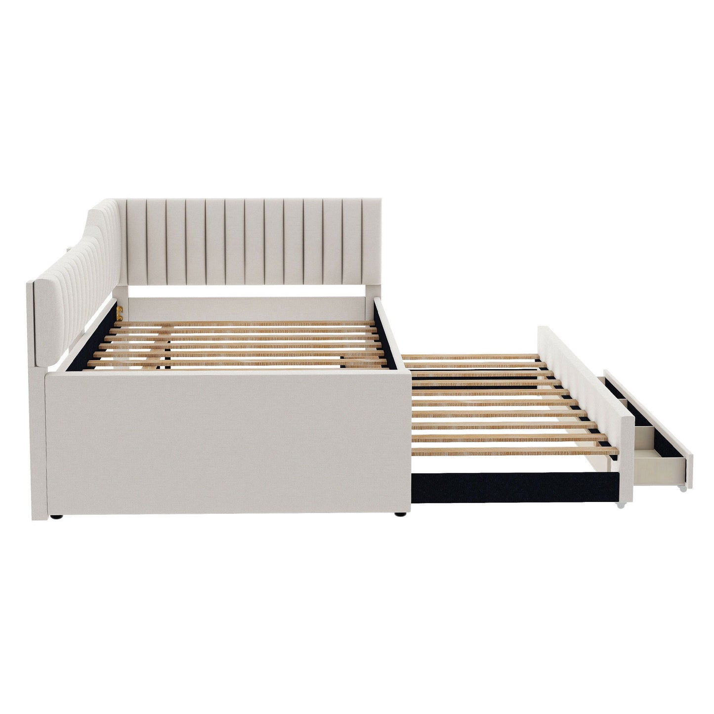 Upholstered Daybed With Trundle And 3 Drawers - The Sleep Loft - Online Mattress Showroom NYC