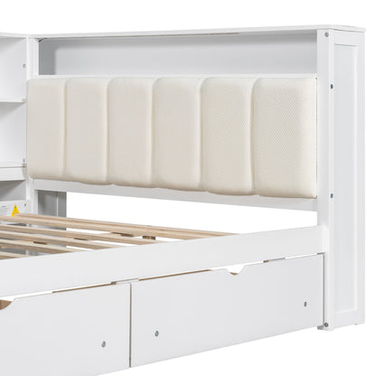 Platform Bed With Storage Shelves, Drawers, Charging Station, LED, Desk - The Sleep Loft - Online Mattress Showroom NYC