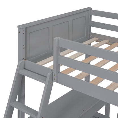 Full Over Full Bunk Bed With Desk - The Sleep Loft - Online Mattress Showroom NYC