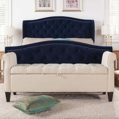 Jacqueline - Tufted Roll Arm Storage Bench - The Sleep Loft - Online Mattress Showroom NYC