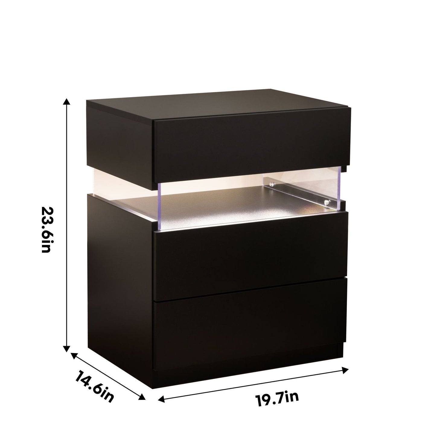 LED Nightstands, 3 Drawer For Bedroom - The Sleep Loft - Online Mattress Showroom NYC
