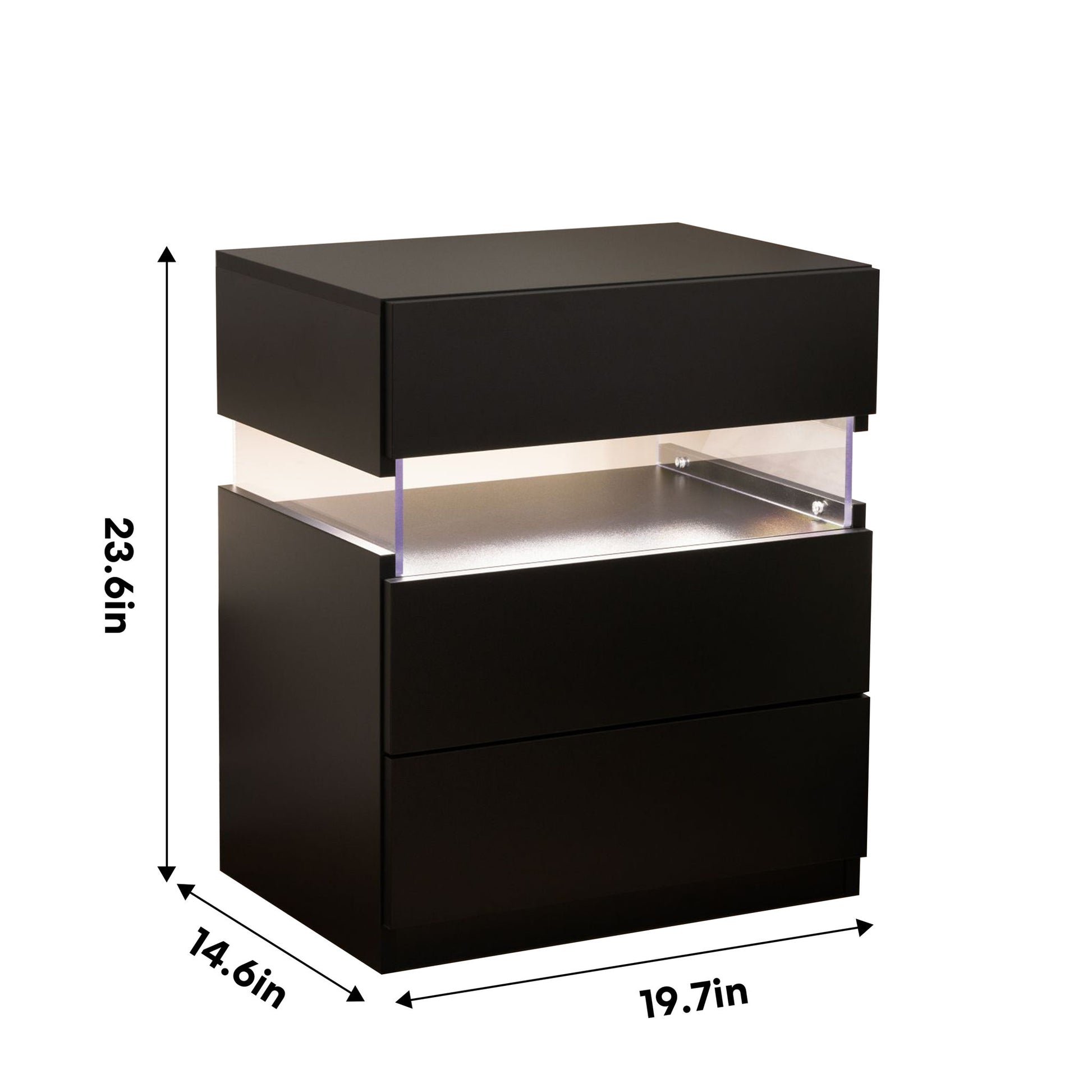 LED Nightstands, 3 Drawer For Bedroom - The Sleep Loft - Online Mattress Showroom NYC