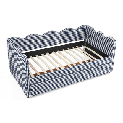 Gingham Daybed With USB Charging Port, Wave-Shaped Design - The Sleep Loft - Online Mattress Showroom NYC