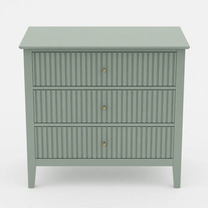 Fluted 3 Drawer Nightstand With Soft Close Slides