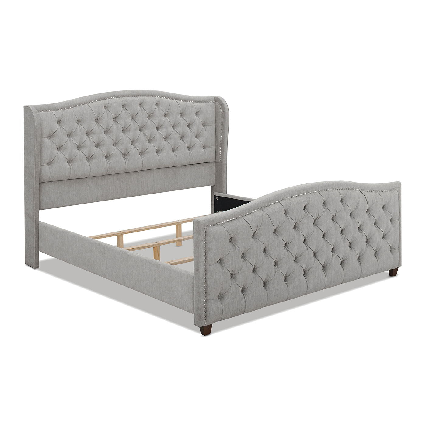 Marcella - Upholstered Shelter Headboard Bed Set - The Sleep Loft - Online Mattress Showroom NYC