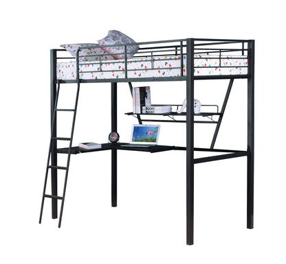 Senon - Twin Loft Bed With Desk - Black / Silver - The Sleep Loft - Online Mattress Showroom NYC