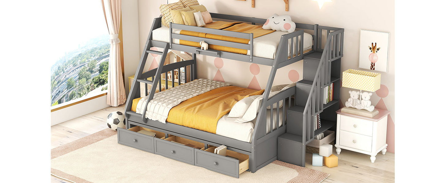 Bunk Bed With Drawers, Ladder And Storage Staircase - The Sleep Loft - Online Mattress Showroom NYC