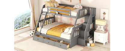 Bunk Bed With Drawers, Ladder And Storage Staircase - The Sleep Loft - Online Mattress Showroom NYC