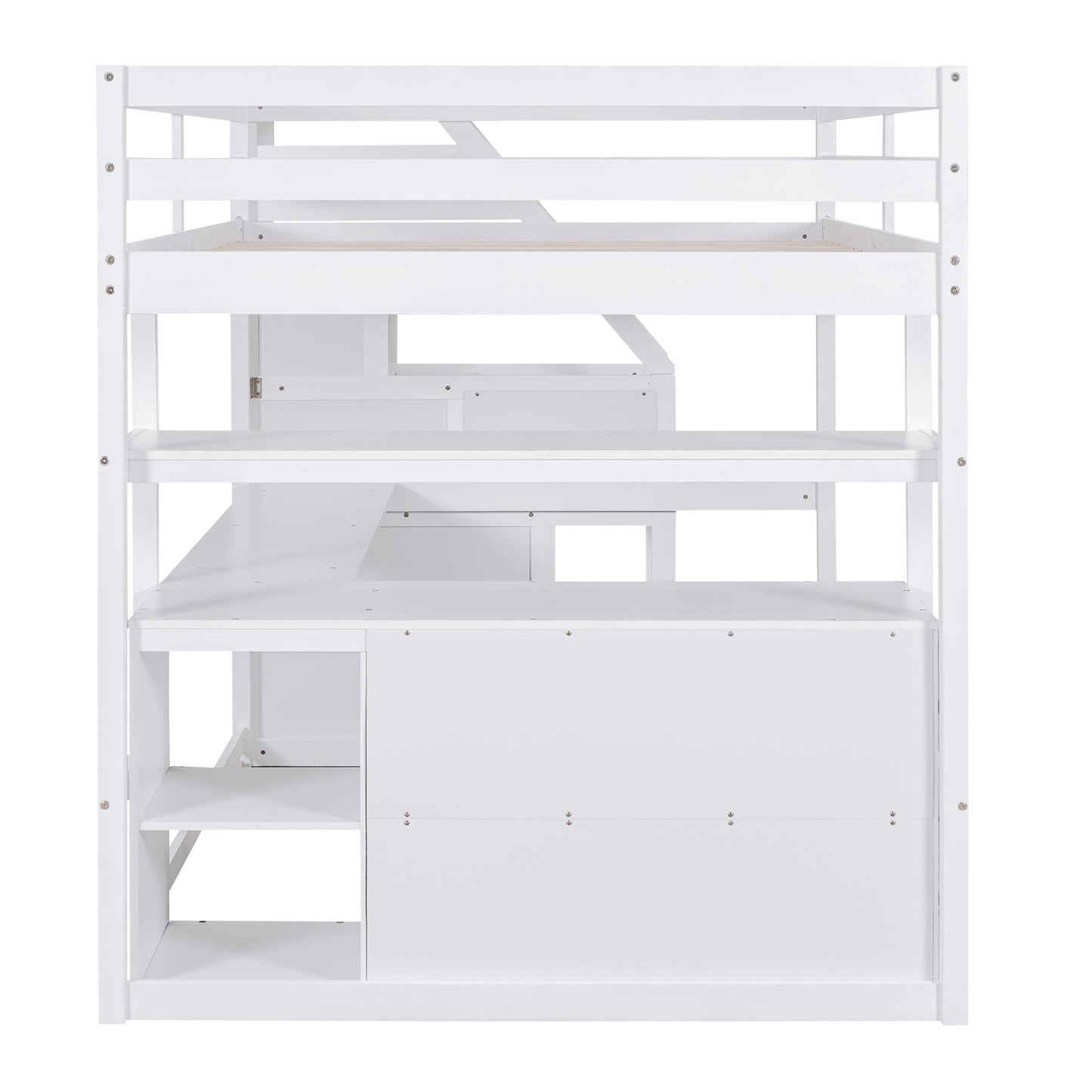 Loft Bed With Desk, Shelves, 2 Drawers, Storage Staircase - The Sleep Loft - Online Mattress Showroom NYC