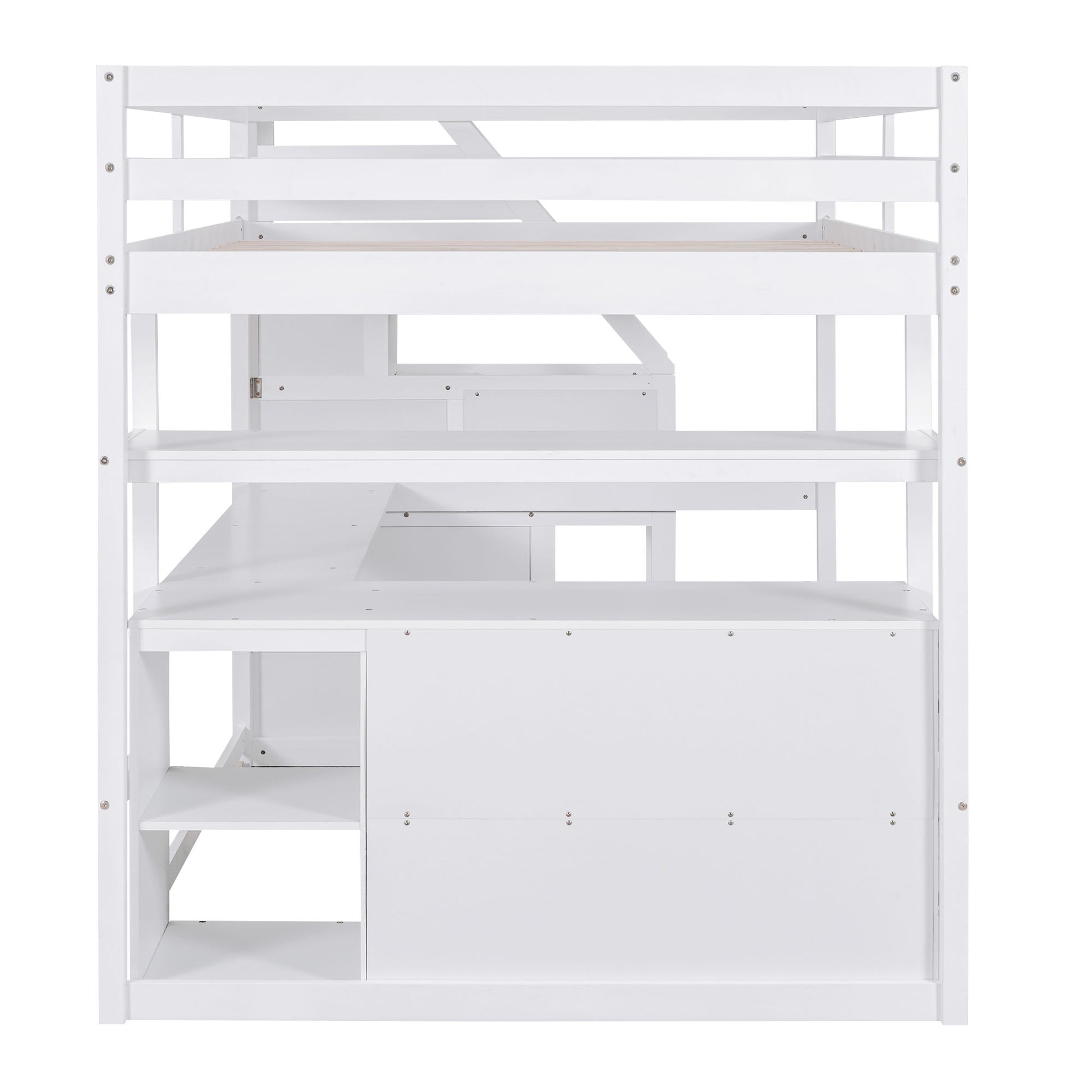 Loft Bed With Desk, Shelves, 2 Drawers, Storage Staircase - The Sleep Loft - Online Mattress Showroom NYC