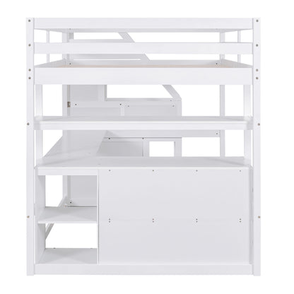 Loft Bed With Desk, Shelves, 2 Drawers, Storage Staircase - The Sleep Loft - Online Mattress Showroom NYC