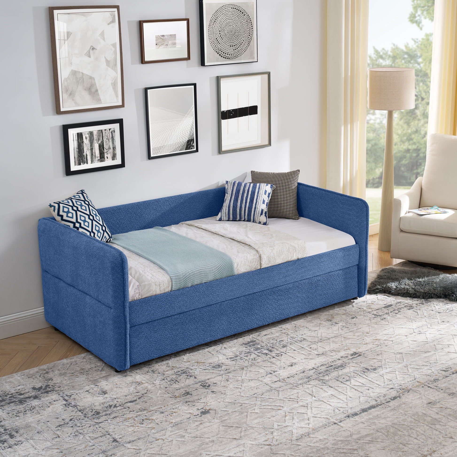 Upholstered Daybed With Pop Up Trundle - The Sleep Loft - Online Mattress Showroom NYC