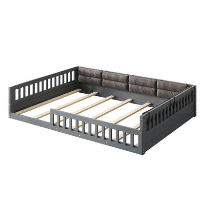 Upholstered Platform Bed With Guardrail And Pillow - The Sleep Loft - Online Mattress Showroom NYC