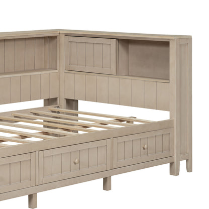 Daybed With Storage Shelves And 3 Drawers - The Sleep Loft - Online Mattress Showroom NYC