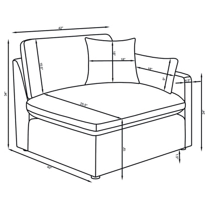 Hobson 4-piece Upholstered Modular Sectional Sofa Ivory