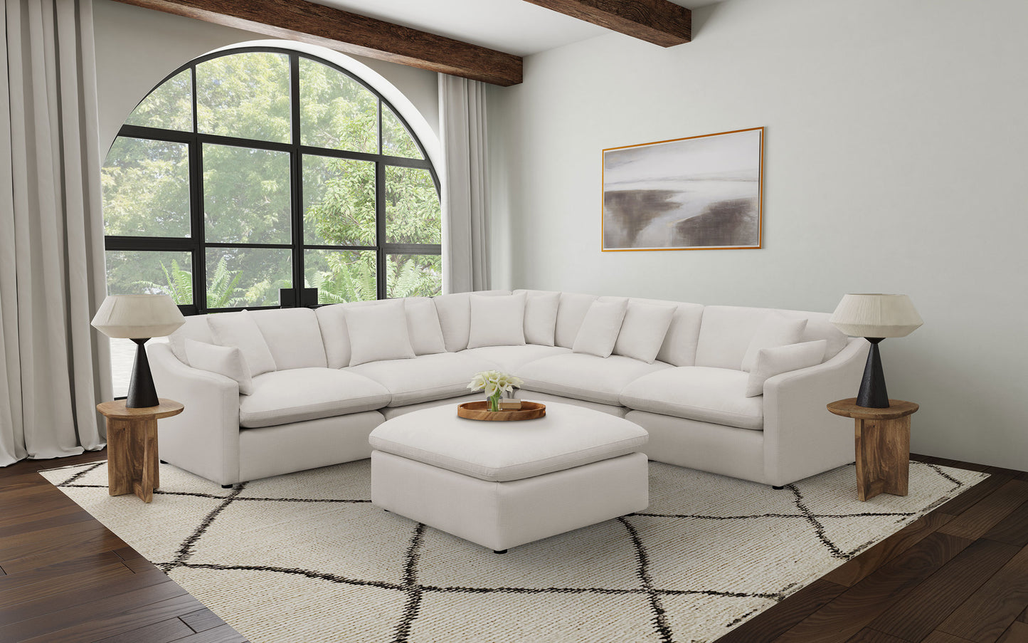 Hobson Upholstered Corner Ivory