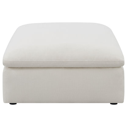Hobson Square Upholstered Ottoman Ivory