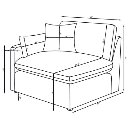 Hobson 4-piece Upholstered Modular Sectional Sofa Charcoal