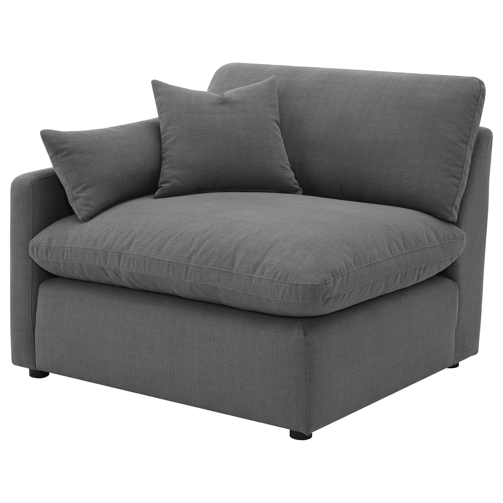 Hobson Upholstered LAF Chair Charcoal