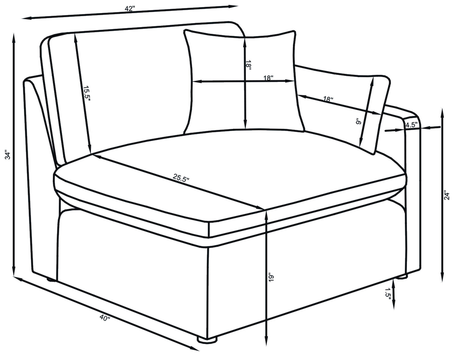 Hobson Upholstered RAF Chair Charcoal