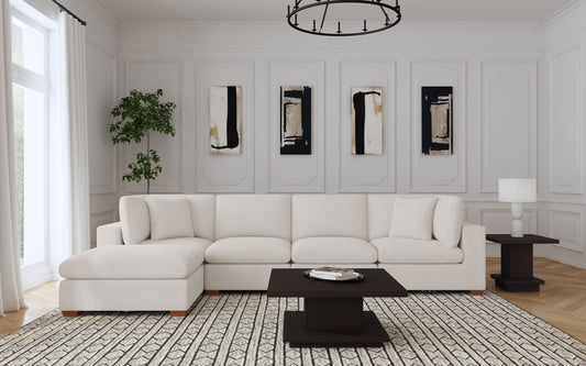 Lakeview 5-piece Upholstered Modular Sectional Sofa Ivory - The Sleep Loft - Online Mattress Showroom NYC