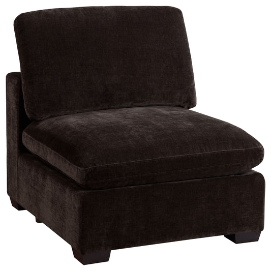 Lakeview Upholstered Armless Chair Dark Chocolate - The Sleep Loft - Online Mattress Showroom NYC