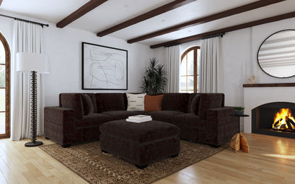 Lakeview Rectangular Upholstered Ottoman Dark Chocolate