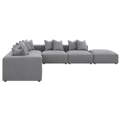 Jennifer 6-piece Upholstered Modular Sectional Grey