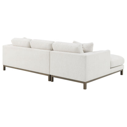 Geneva Boucle Upholstered Sectional Chaise Sofa Sand