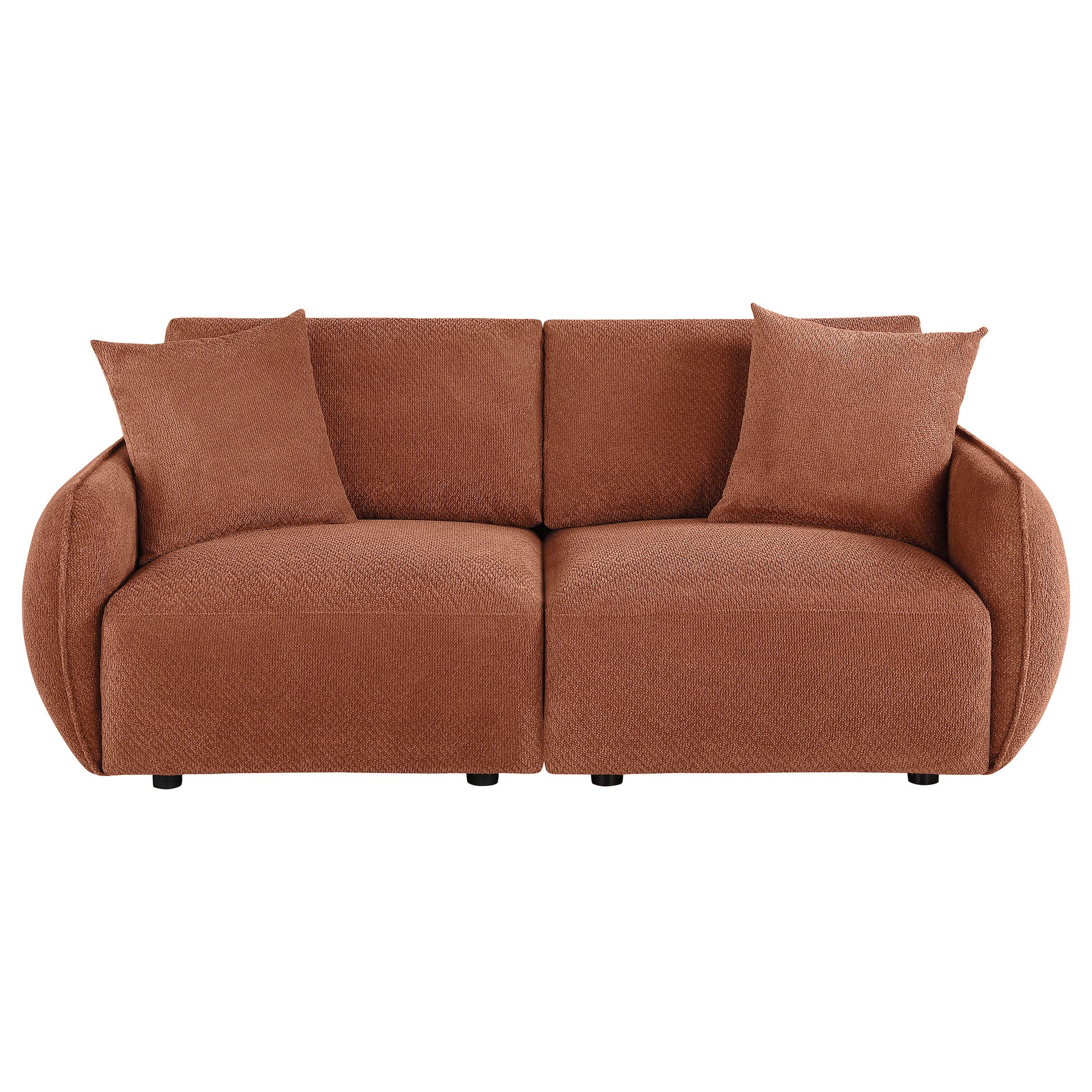 Elysia Fabric Upholstered Modular Lounge Loveseat Coral