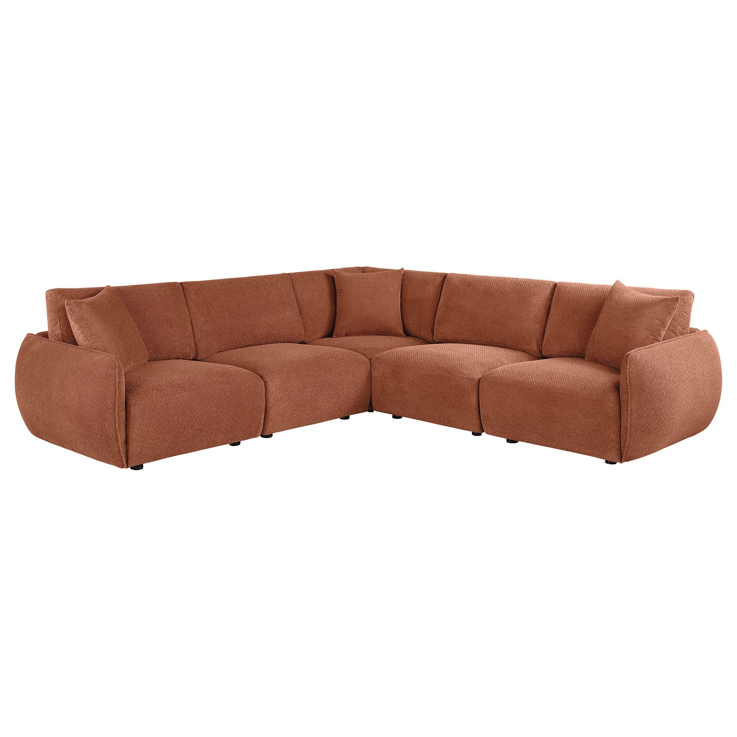 Elysia 5-piece Fabric Upholstered Modular Sectional Sofa Coral