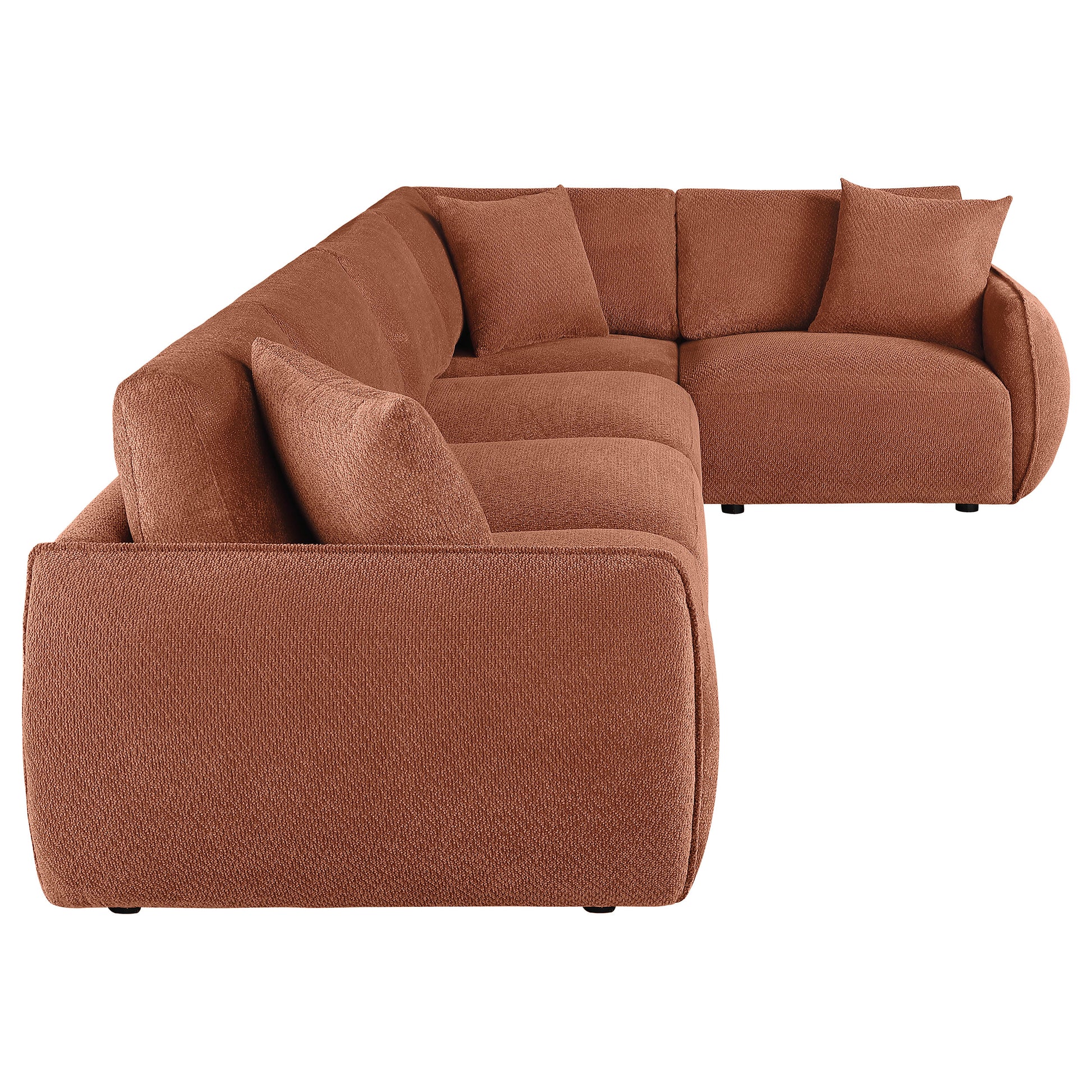 Elysia 5-piece Fabric Upholstered Modular Sectional Sofa Coral