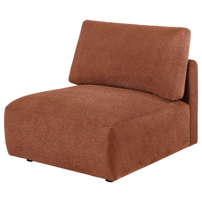 Elysia Fabric Upholstered Modular Armless Chair Coral