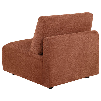 Elysia Fabric Upholstered Modular Armless Chair Coral